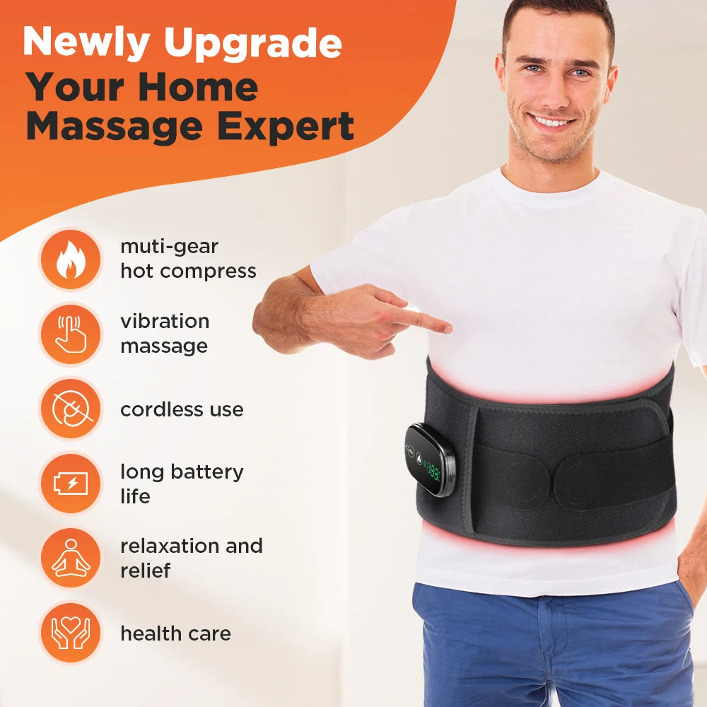 Heat Lumbar Brace Support Massager Waist Massager Back Belt Heath Care Comfortable Material for Office Workers Home Use