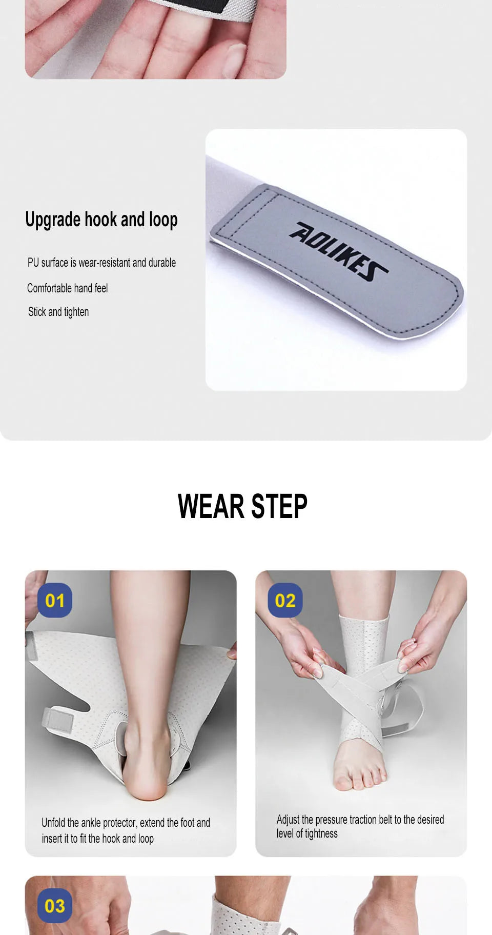 AOLIKES 1PCS Ankle Sprained Support Brace Ankle Splint Stabilizer Protect for Sprained Ankle Injury Recovery Achilles Tendonitis
