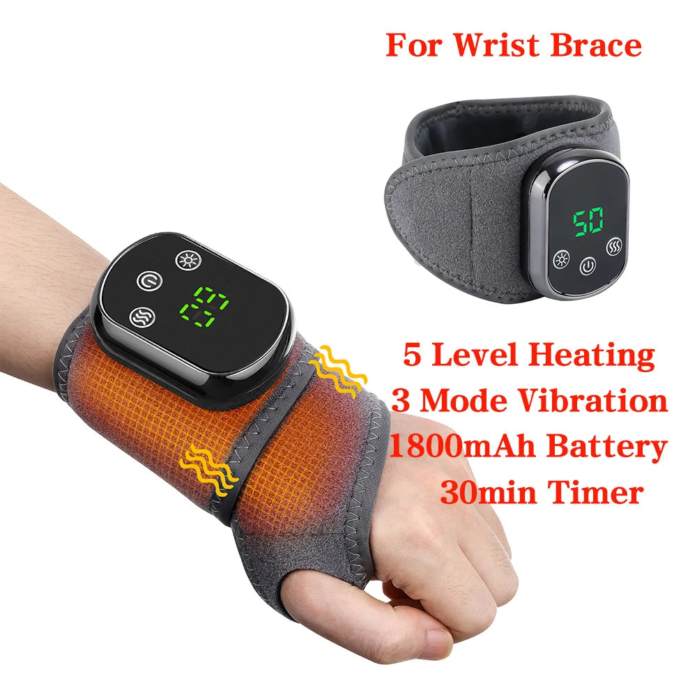 New Heating Wrist Guard Electric Hot Compress Vibration Massage Hand Wrist & Foot Ankle Guard Band Carpal Wrap Support Brace