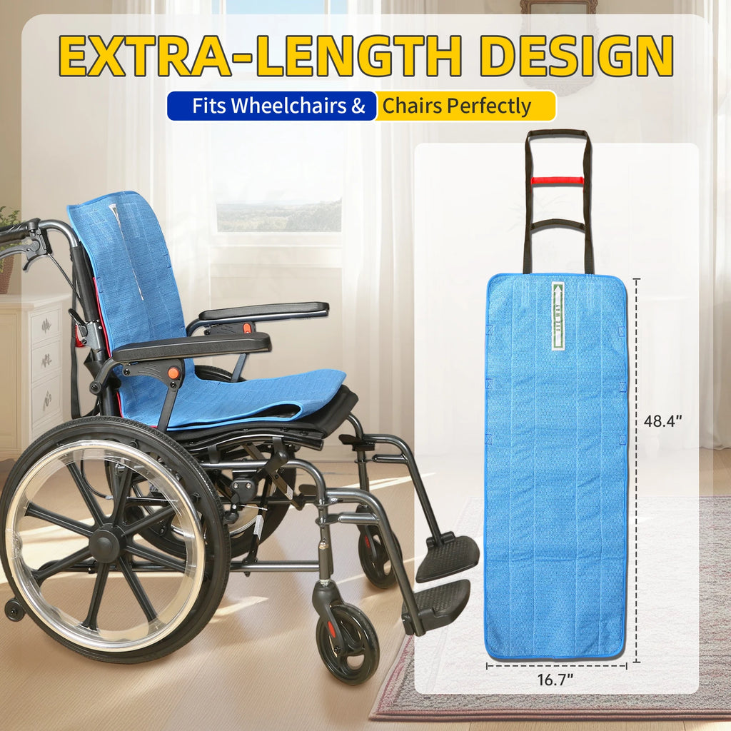 Ehucon One Way Transfer Support Seat Cushion with Handles,Non-Slip Fall Prevention Pad for Elderly 48.4"x16.7" Pack of 1 PC