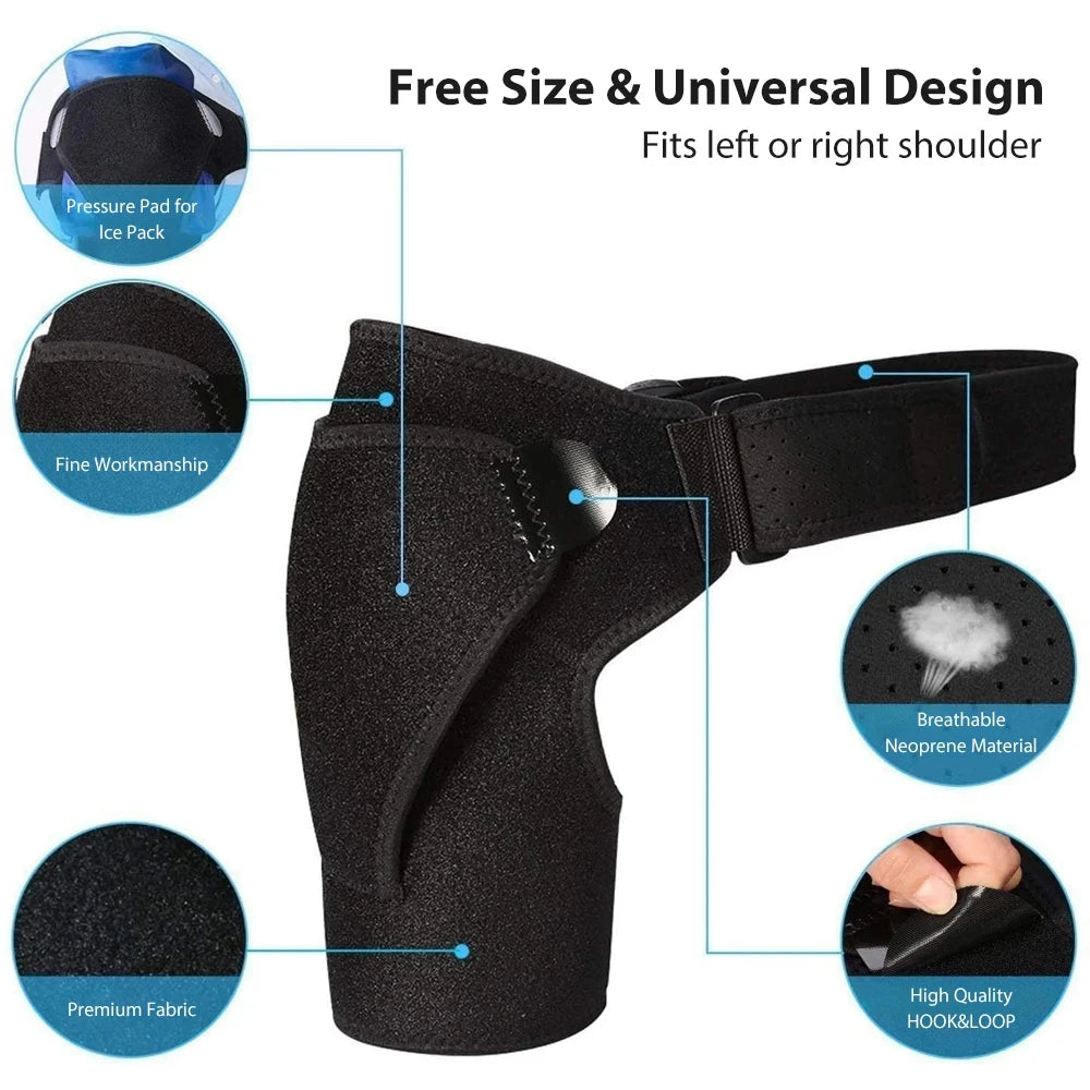 Recovery Shoulder Brace for Men & Women, Adjustable Shoulder Support Sleeve for Torn Rotator Cuff AC Joint Relief Arm Stability