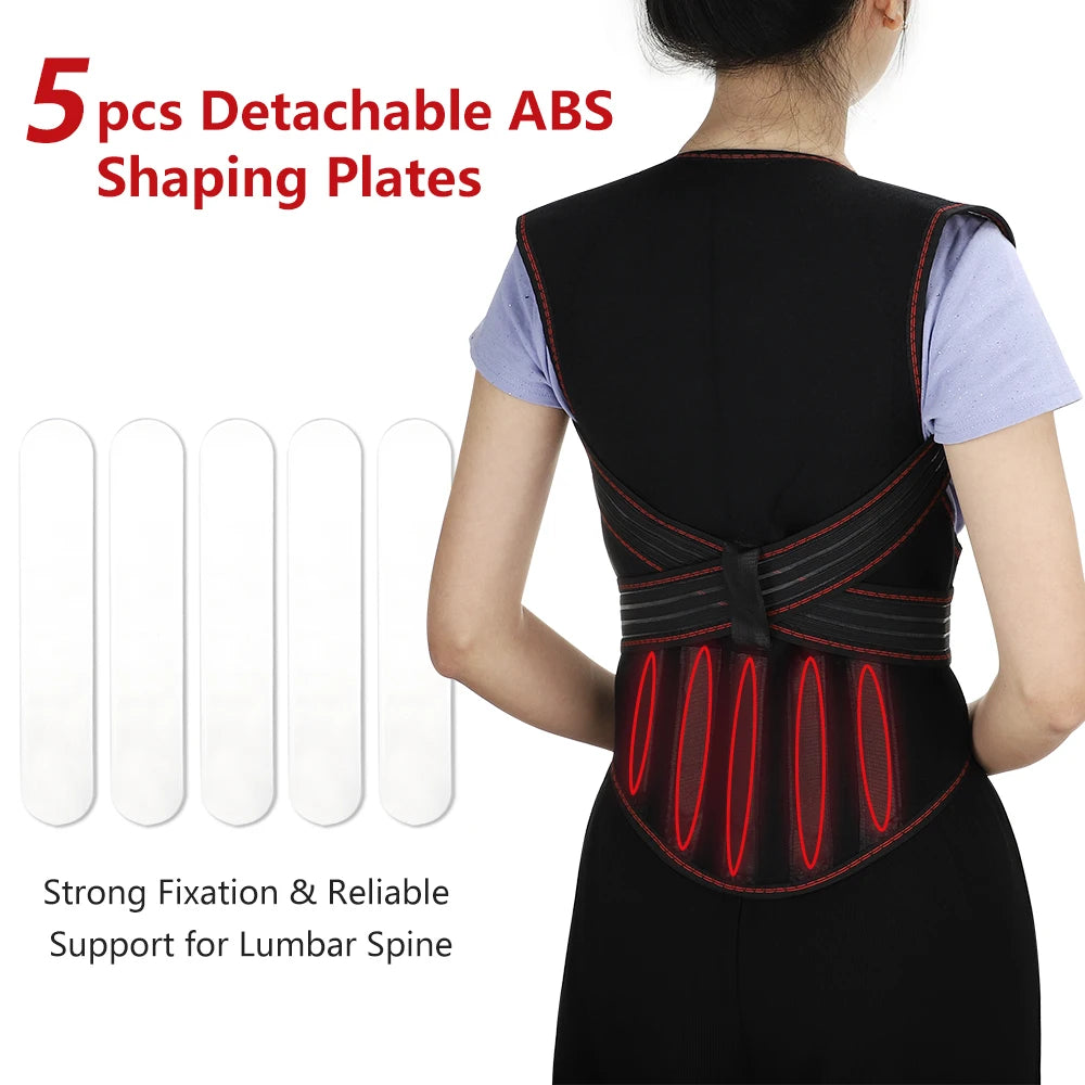 Tourmaline Self-heating Magnetic Therapy Support Belt Shoulder Back And Neck Massager Spine Lumbar Brace Posture Corrector