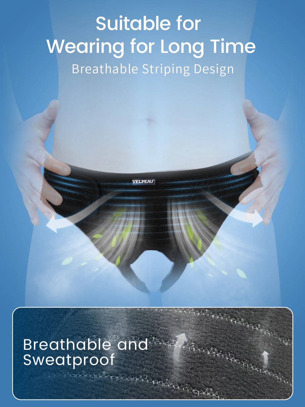 VELPEAU Hernia Belt with 2 Compression Pads, Adjustable Hernia Truss Support for Single/Double Inguinal for Men and Women