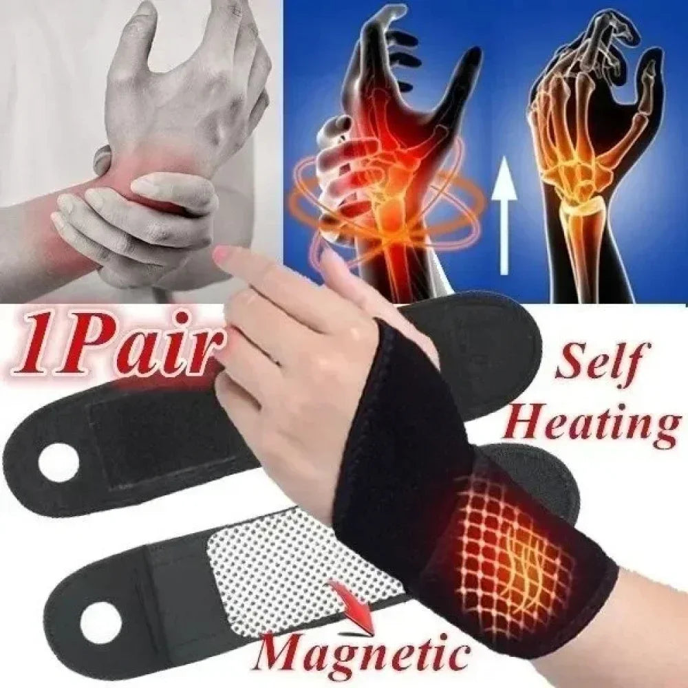 Heated Wrist Brace Self Heating Magnetic Therapy Wrist Support Compression Wrap for Arthritis Pain Relief