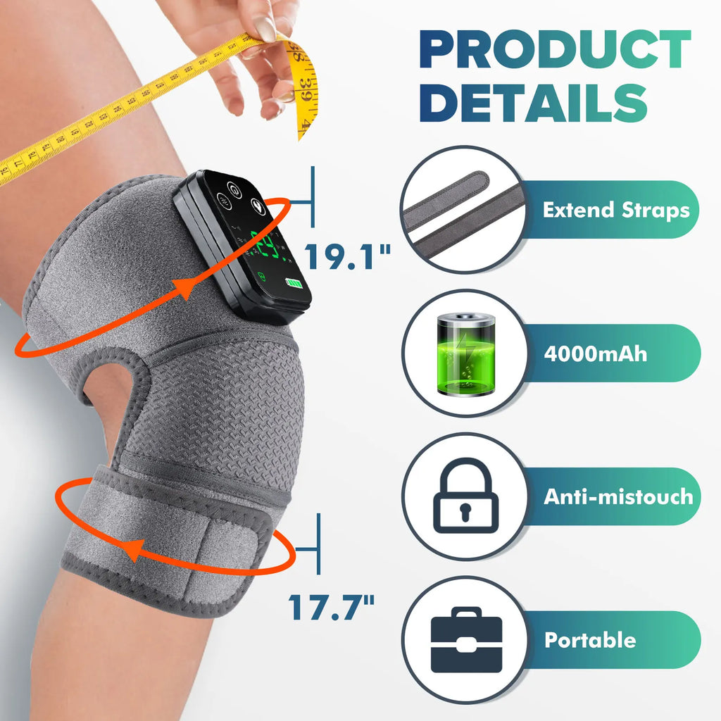 Electric Heating Knee Massager 2 in 1 Knee Elbow Knee Leg Thermal Vibration Massage Knee Blood Circulation Warmer Rechargeable