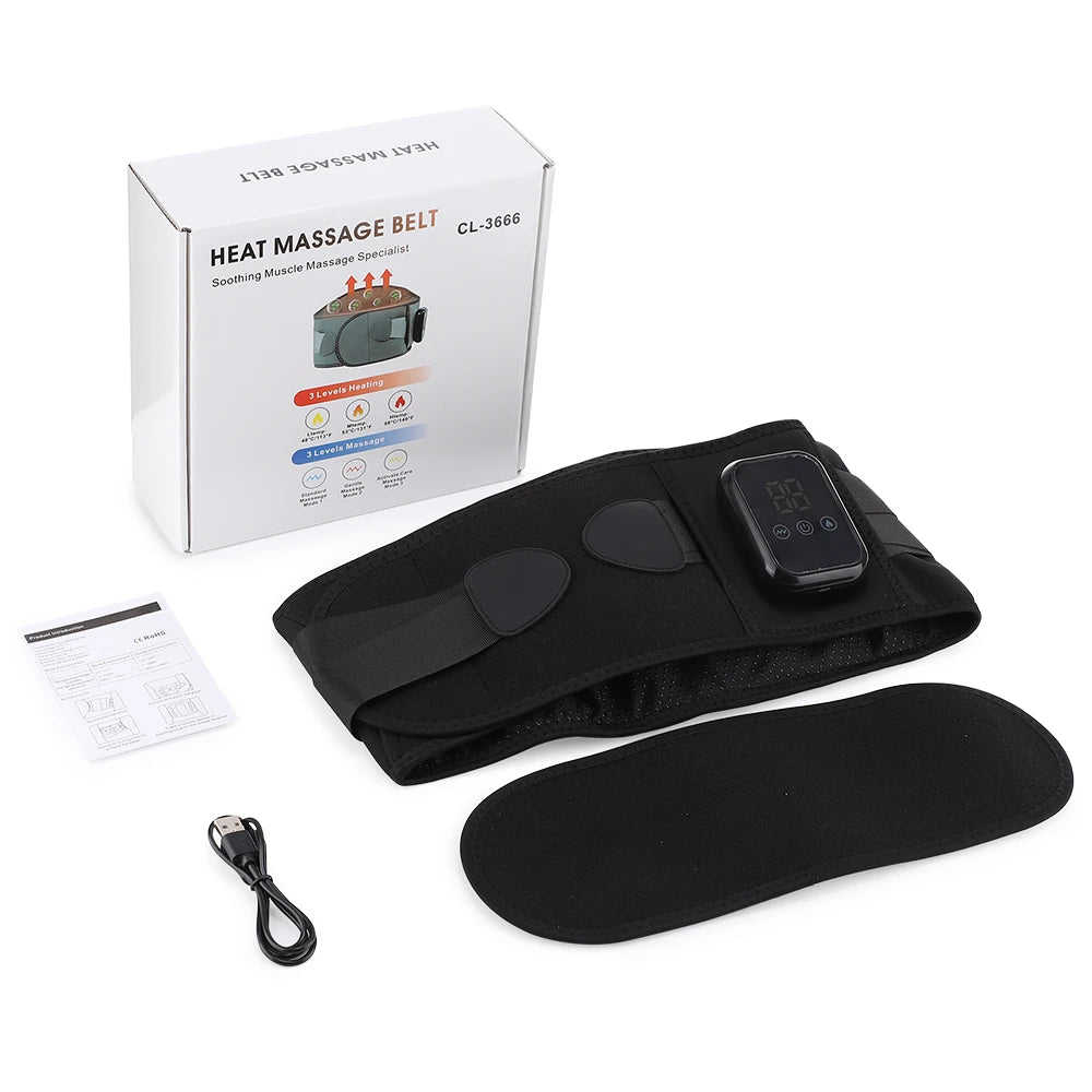 Heat Lumbar Brace Support Massager Waist Massager Back Belt Heath Care Comfortable Material for Office Workers Home Use