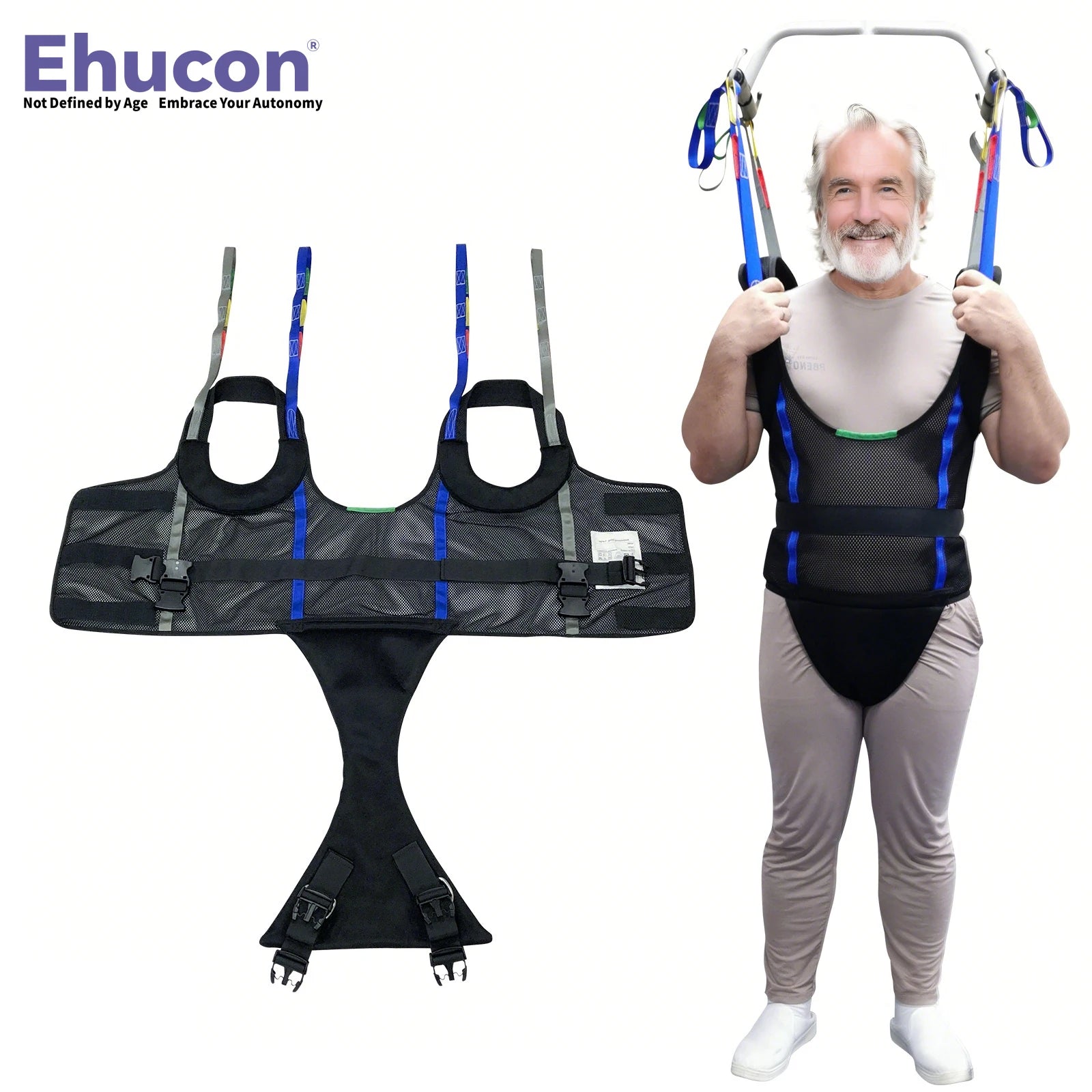 Ehucon Comfort Padded Patient Lift Walking Sling,Portable Hoyer Standing Harness to Handicap for Ambulating Support Training