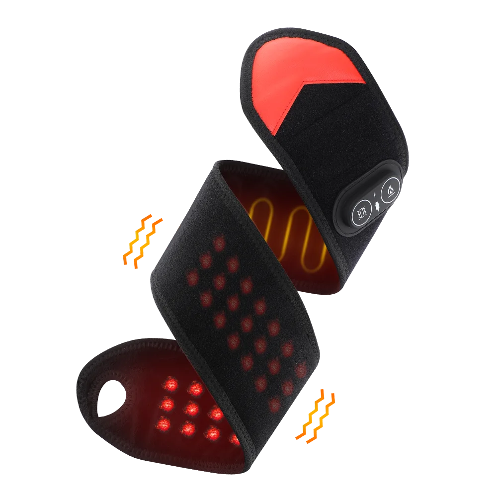 Wireless Vibration Heating Wrap 36pcs LED Beads 660&850nm Red Light Versatile Body Heating Pad for Knee Elbow Wrist Ankle