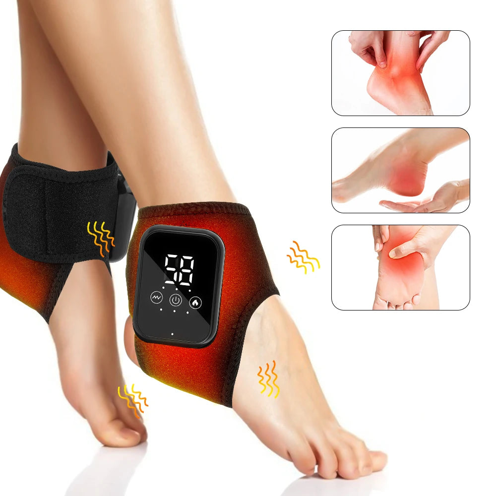 Electric Heated Wrist Brace Adjustable Hot Compress Vibration Massage Hand Wrist Foot Ankle Guard Band Carpal Wrap Support Brace