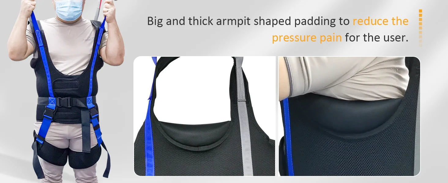 Ehucon Patient Lift Walking Sling, Pelvic Padded 500lbs Safety Loading Weight,Medical Hoist Standing Aids for Ambulating
