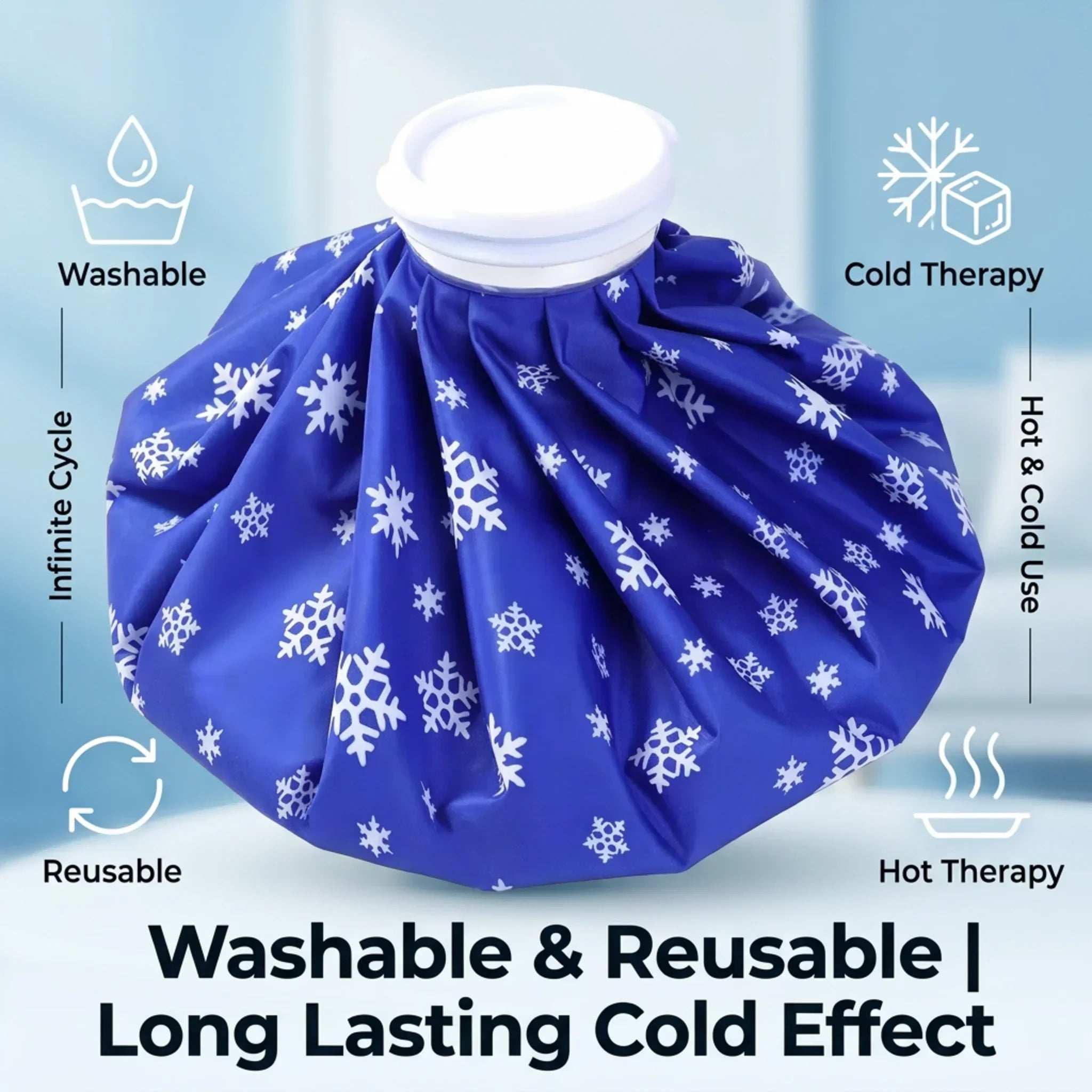 Reusable Ice Pack for Injuries, Hot & Cold Therapy Ice Bag with Cover, No-Leak Pain Relief Ice Pack for Sports