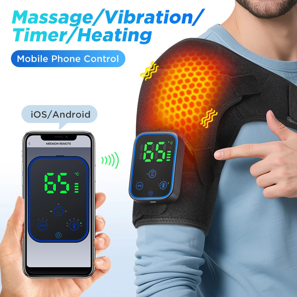 Electric Heating Heated Shoulder Brace Wrap Shoulder Massage Support Belt Strap with Adjustable of Heating Arm Muscle Relaxation