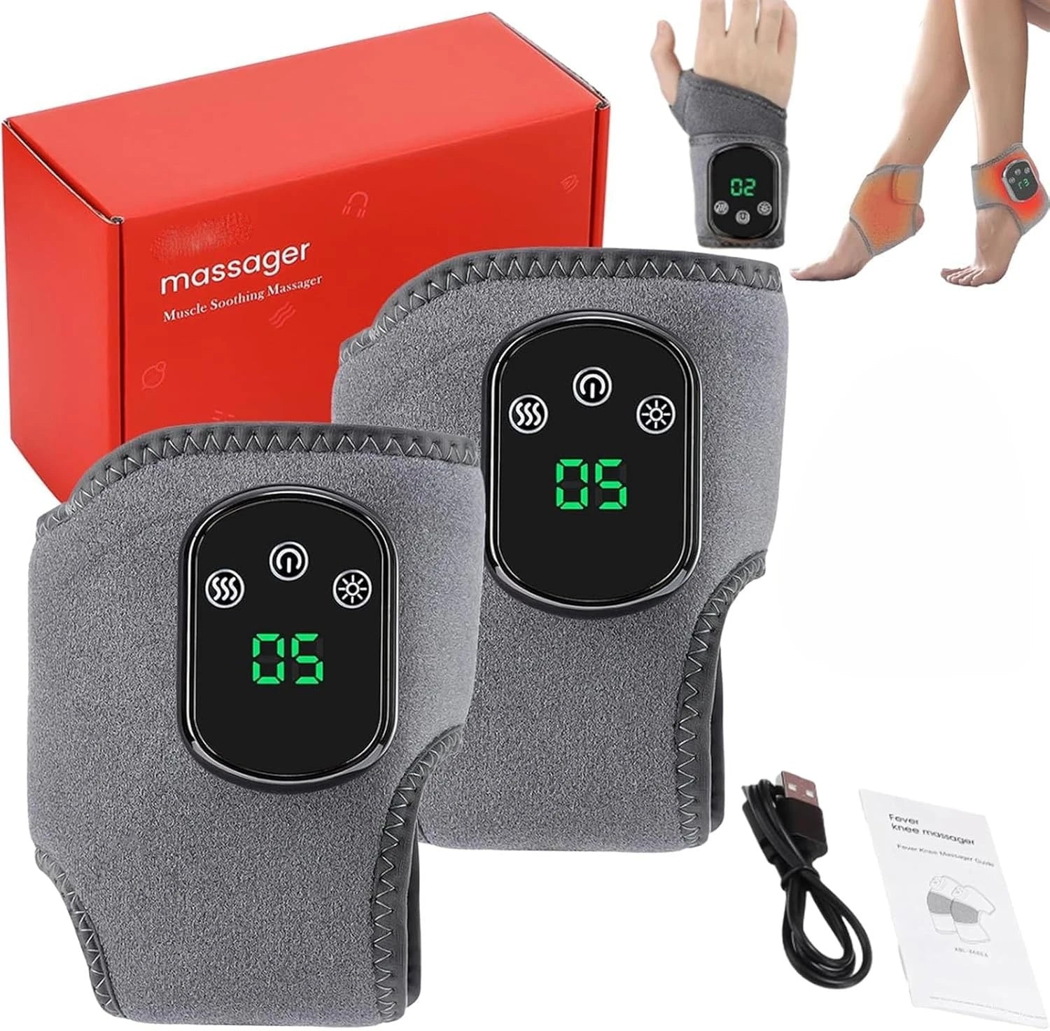 Electric Wrist Brace with Adjustable Hot Compress Vibration Massage Ankle Guard Band Carpal Tunnel Hand Foot Protection Tool