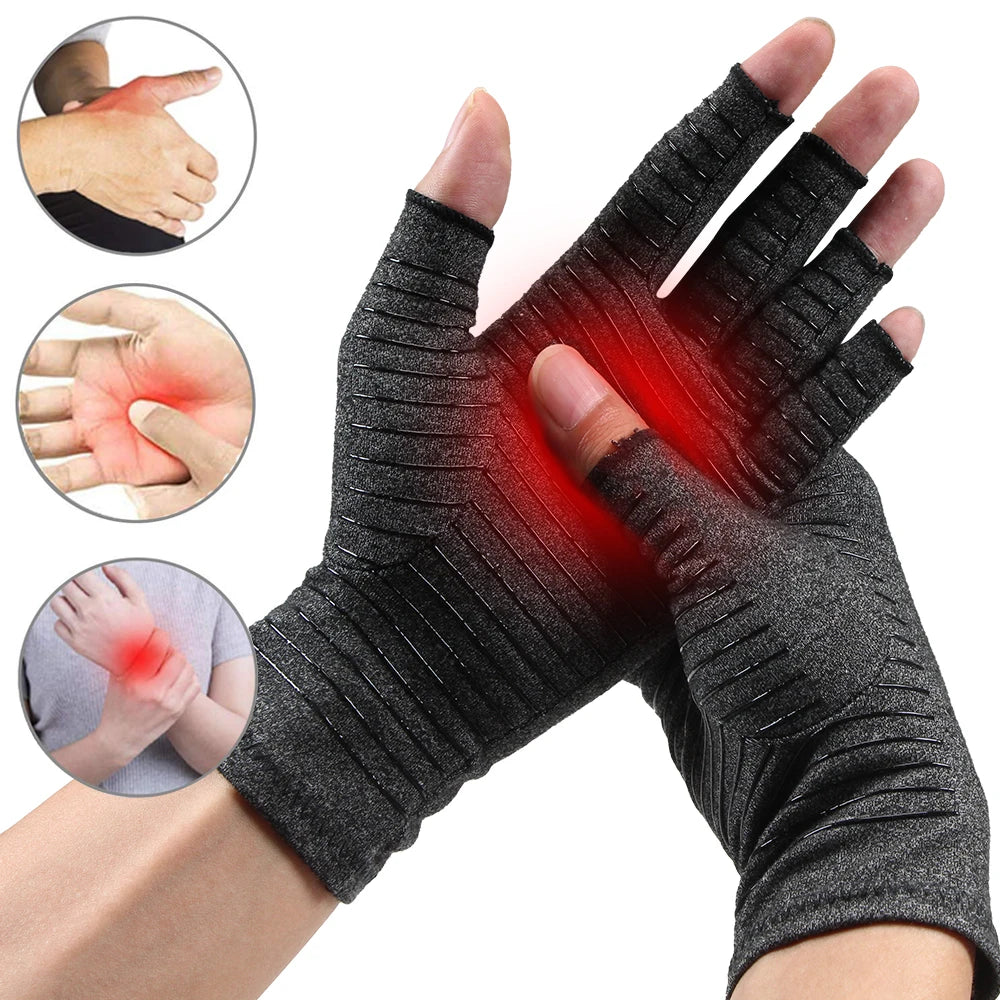 Compression Arthritis Gloves Premium Arthritic Joint Pain Relief Hand Gloves Therapy Carpal Tunnel Wrist Support,Fingerless Glov