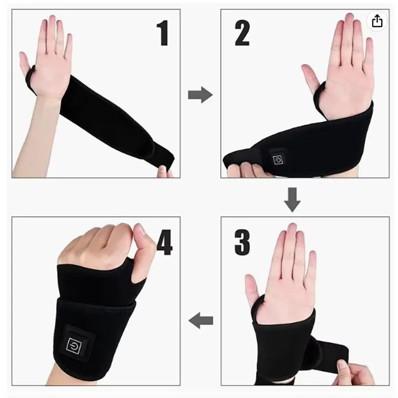 Electric Wrist Brace and Ankle Brace with Adjustable Hot Compress Massage Ankle Guard Band Carpal Tunnel Foot Protection Support