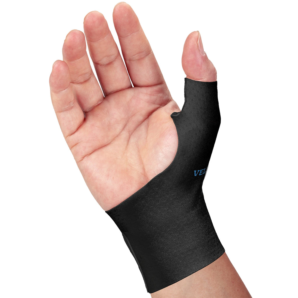 VELPEAU Elastic Thumb Support Brace for Arthritis, Tendonitis, Splint Liner, Thumb Compression Sleeve Fits Left and Right Hands