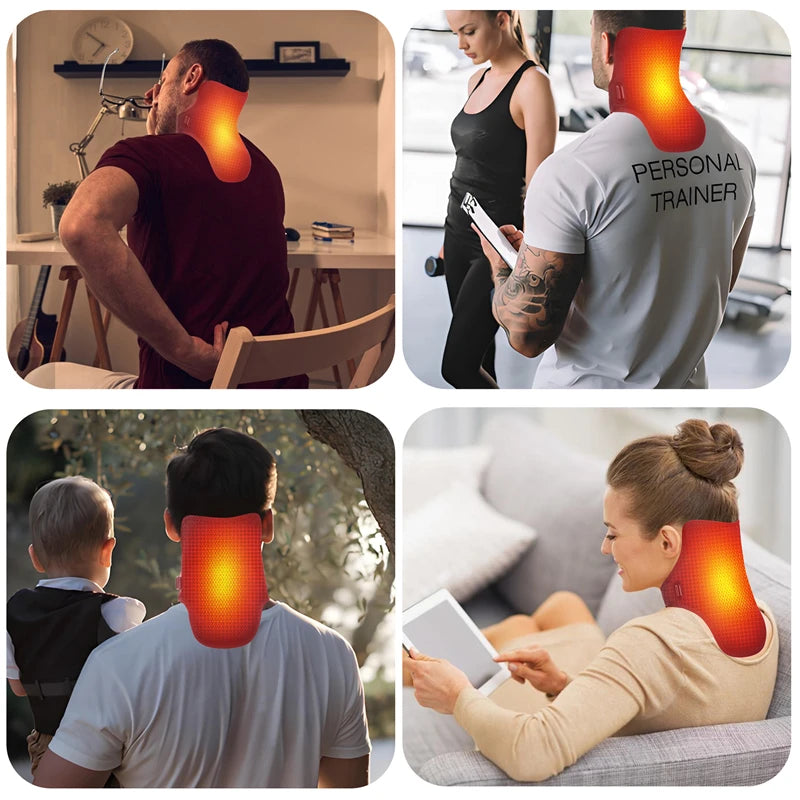 Electric Heating Neck Brace Cervical Vertebra Fatigue Therapy Reliever Neck Pain Relieve Strap Moxibustion Health Care Tool