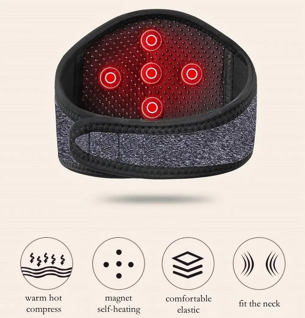 Self-Heating Neck Support Braces for Neck Pain Relief Stiffness 360 Degree Protection Adjustable Velcro Magnetic Therapy Belt
