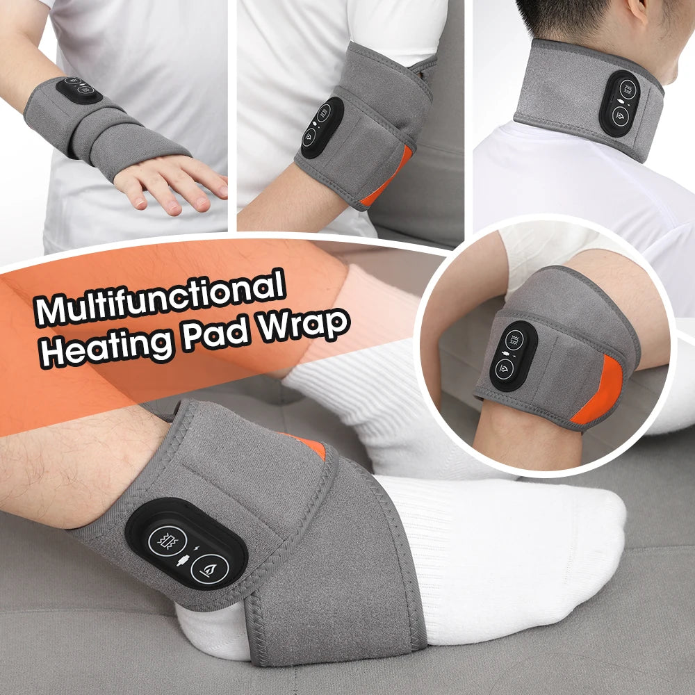 Wireless Vibration Heating Wrap 36pcs LED Beads 660&850nm Red Light Versatile Body Heating Pad for Knee Elbow Wrist Ankle