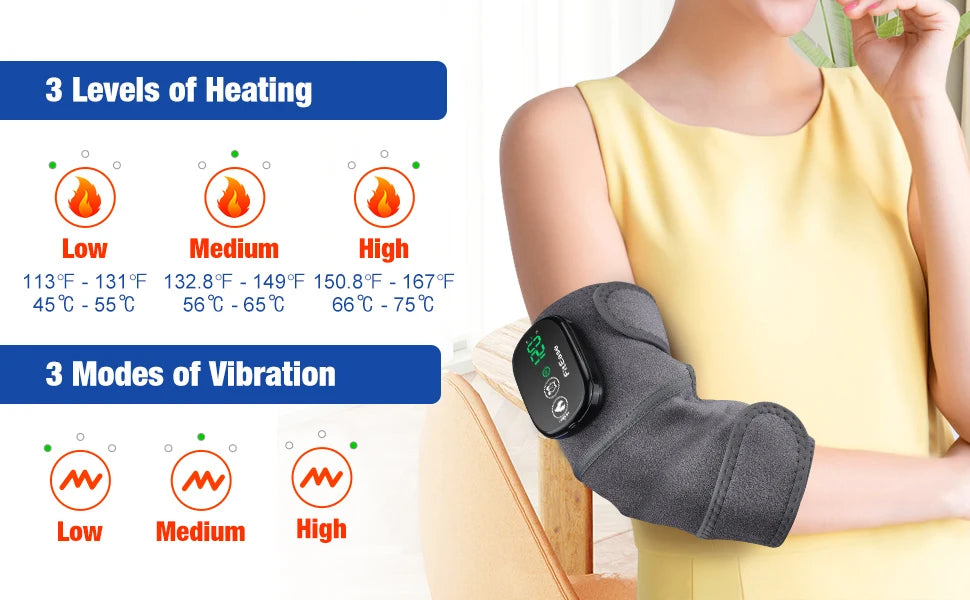 Electric Heating Heated Shoulder Brace Wrap Shoulder Massage Support Belt Strap with Adjustable of Heating Arm Muscle Relaxation
