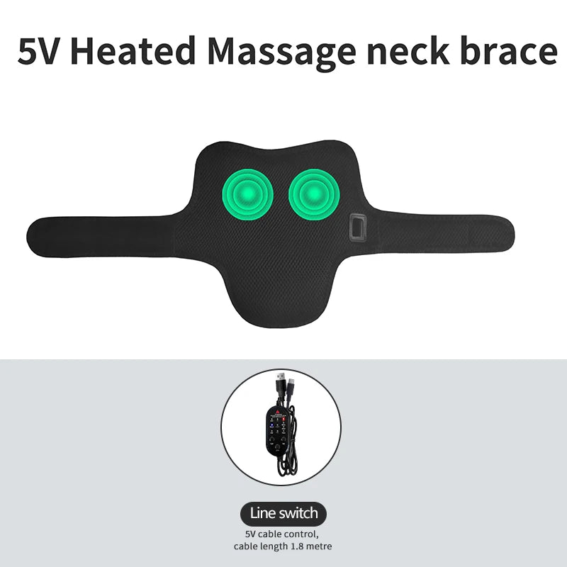 Electric Heating Neck Brace Cervical Vertebra Fatigue Therapy Reliever Neck Pain Relieve Strap Moxibustion Health Care Tool