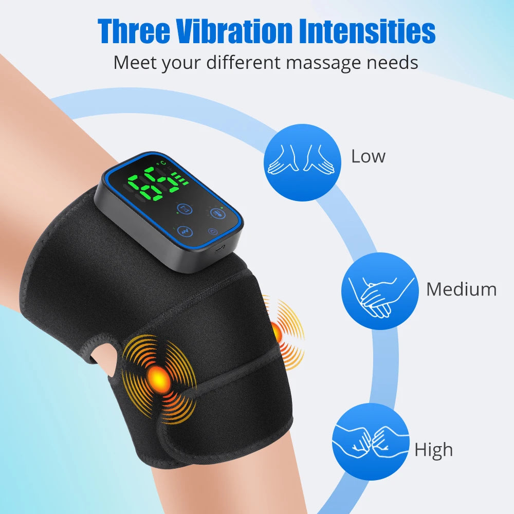 3 in 1 Cordless Thermal Knee Pad Knee Shoulder Massager Vibration Leg Arm Joint Brace Muscle Relax Joint Brace Muscle Relaxation
