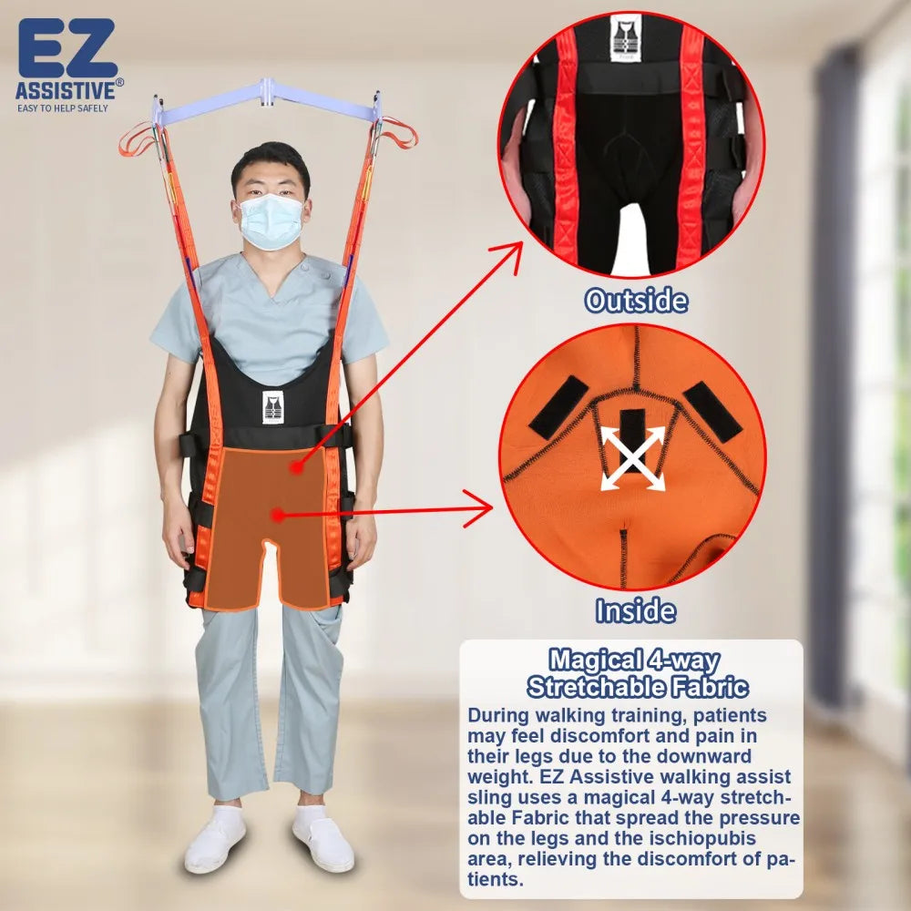Ehucon Professional Walking Assist Lift Sling Hoist Ambulating Training Washable Stand Support Sling SWL 500lbs