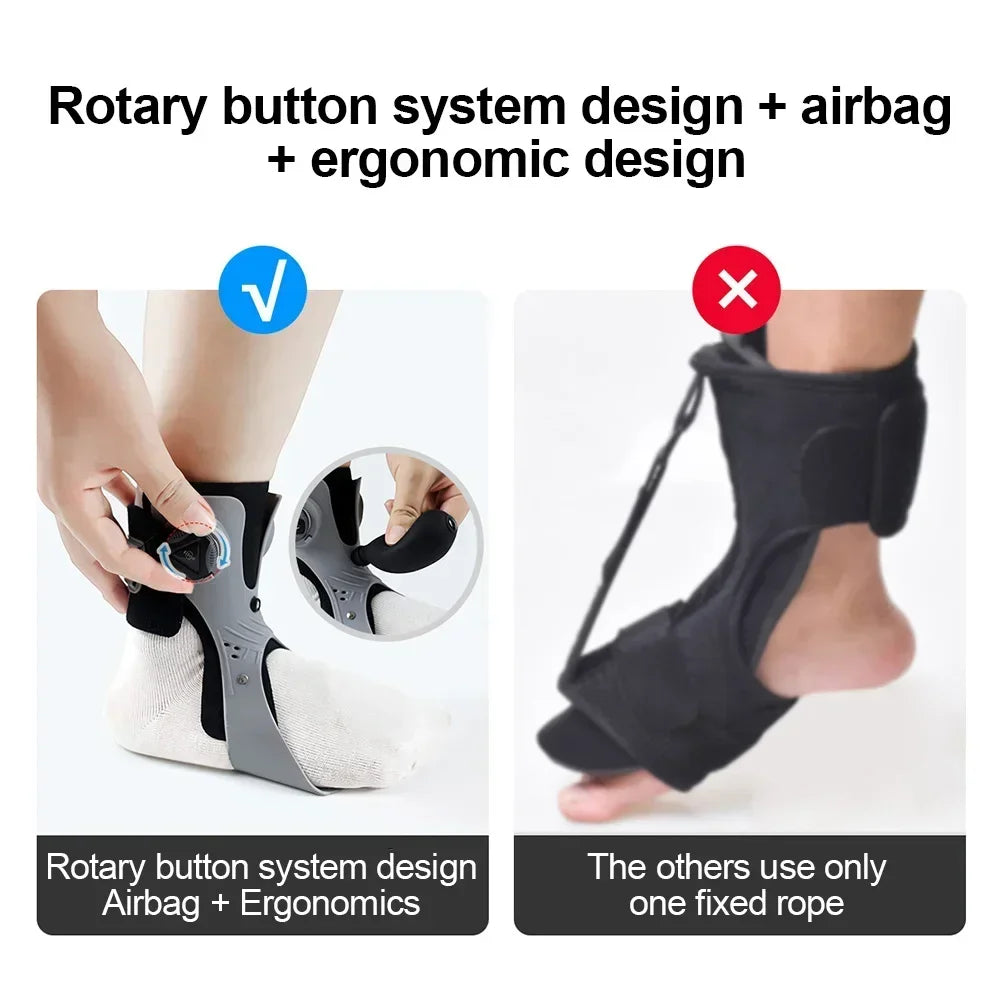 Drop Foot Brace Orthosis with Inflatable Gasbag Balance Foot Corrector Ankle Support for Hemiplegia Patient Stroke Shoes Walking