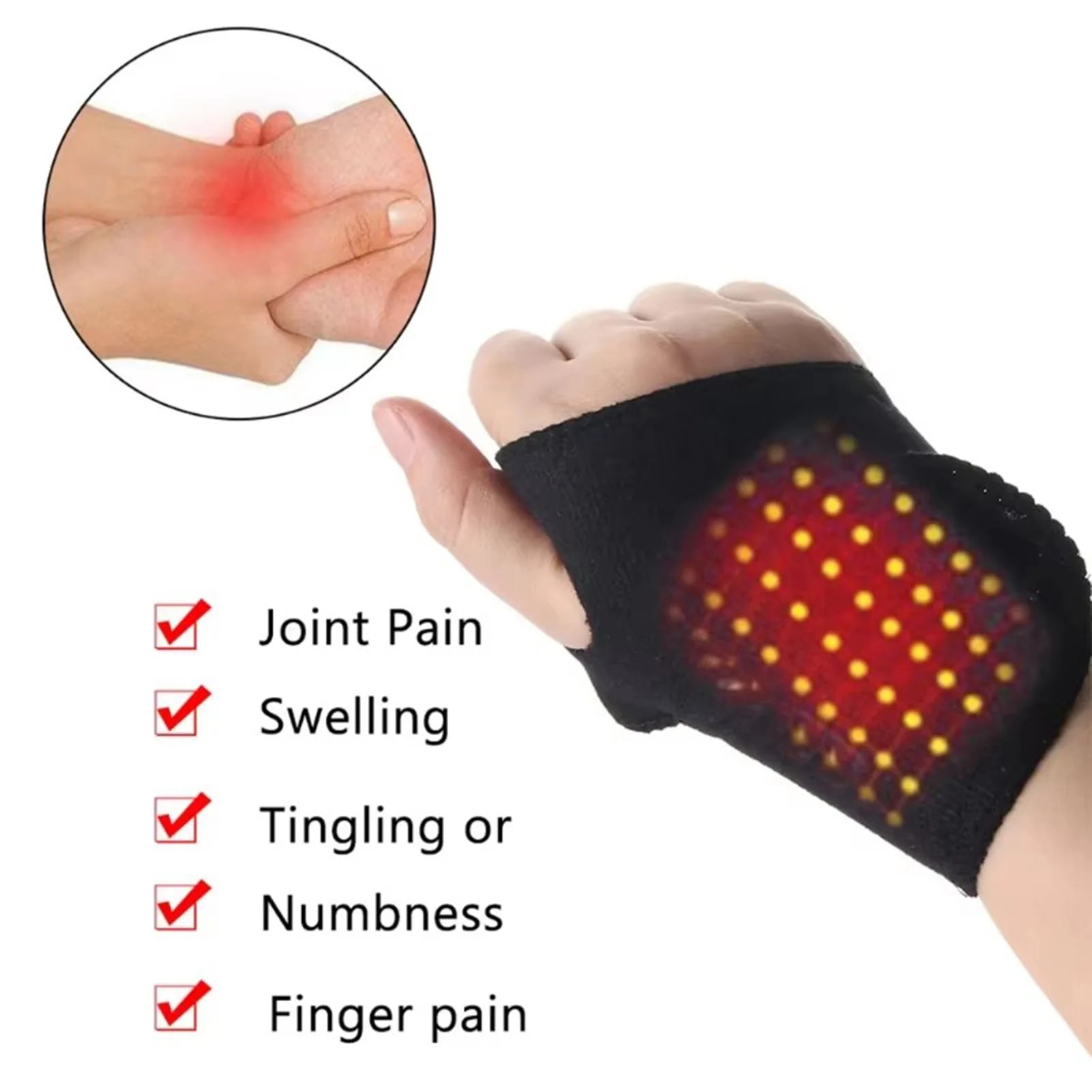 1/2pcs Self-Heating Wrist Brace Protector Adjustable Pain Relief Wrist Brace for Muscular Soreness and Wrist Ache