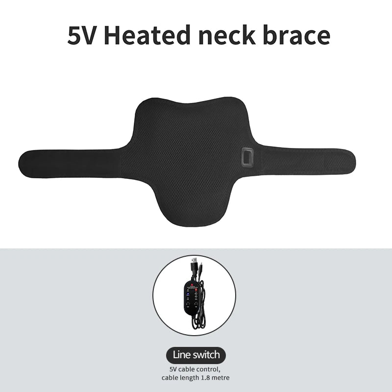 Electric Heating Neck Brace Cervical Vertebra Fatigue Therapy Reliever Neck Pain Relieve Strap Moxibustion Health Care Tool