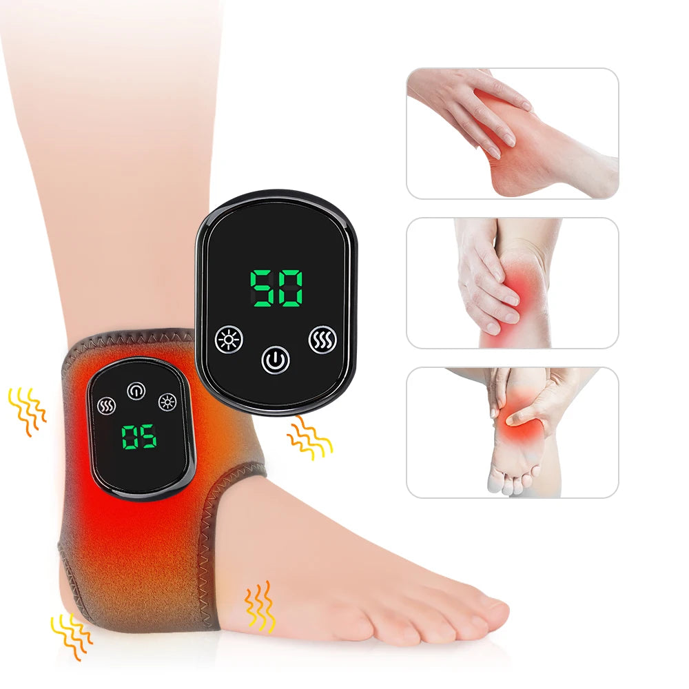 Electric Foot Ankle Massager with Heat Vibration Ankle Heating Pad for Achilles Tendonitis Plantar Fasciitis Hand Wrist Massager