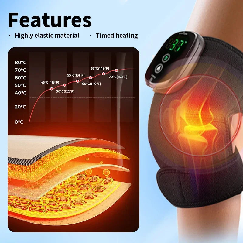 Elbow Massager Electric Heating Rechargeable Vibration Brace Knee Tennis Elbow Shoulder Joint Pain Thermal Therapy Massage Pad
