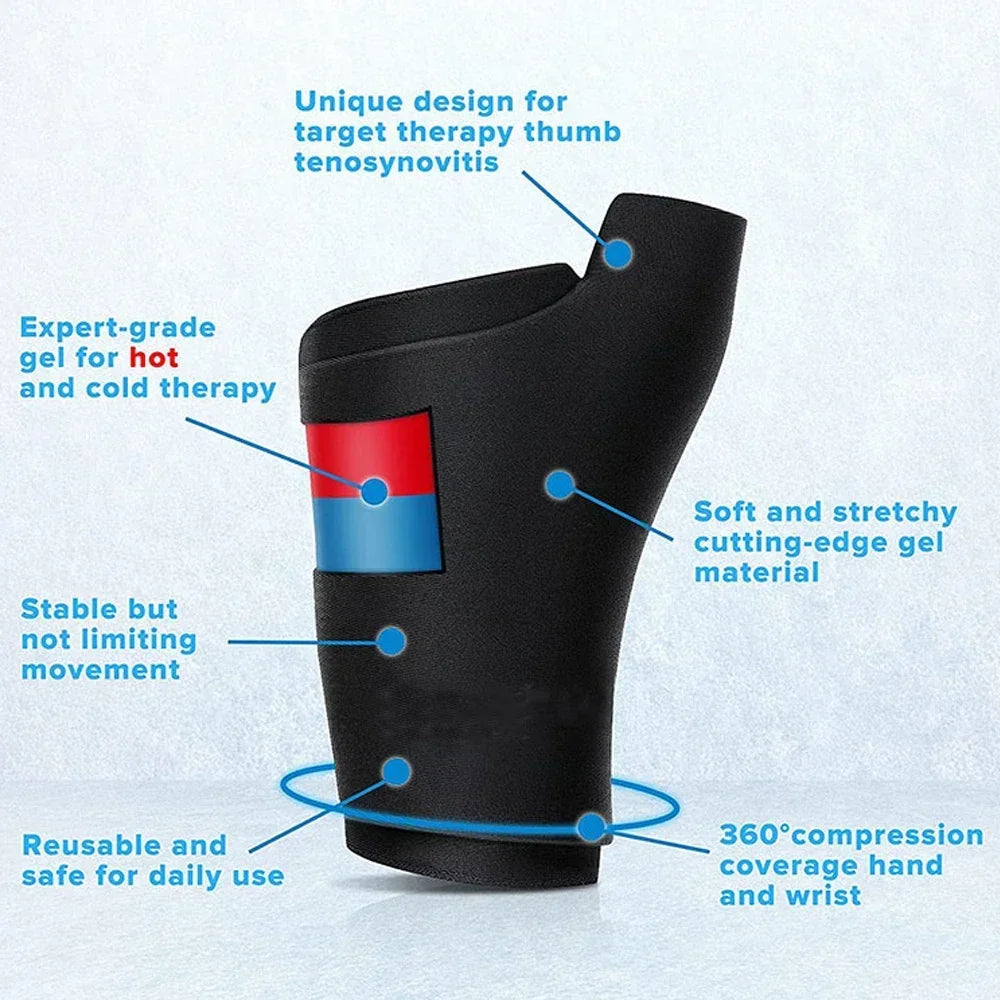 Wrist Solid Gel Ice Packs Hot Cold Hand and Thumb Compression Sleeve Wrap Reusable Soft Gel Glove