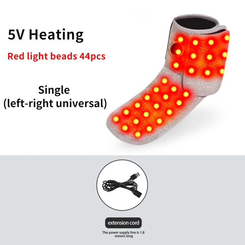 Red Light Heating Cordless Ankle Massager Wrist Wraps Support Brace Ankle Heating Pad Heated Hand Foot Vibration Massage Belt