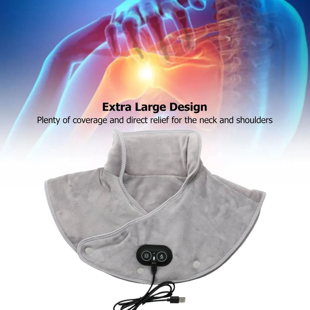 Electric Heating Neck Shoulder Vibration Massager Cervical Vertebra Arthritis Relief Infrared Therapy Neck Back Heated Relax Pad