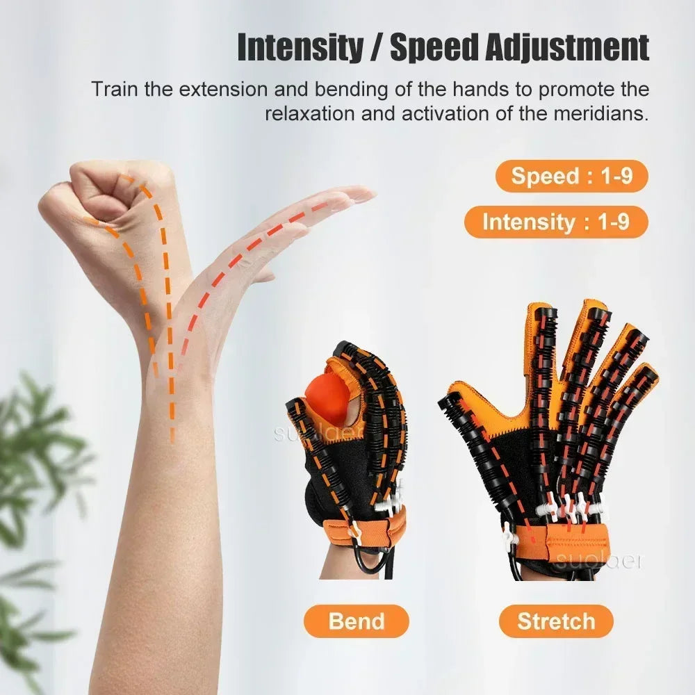 Heated Rehabilitation Robot Gloves Hemiplegia Stroke Physiotherapy Training Device Finger & Hand Function Workout Recovery Tool
