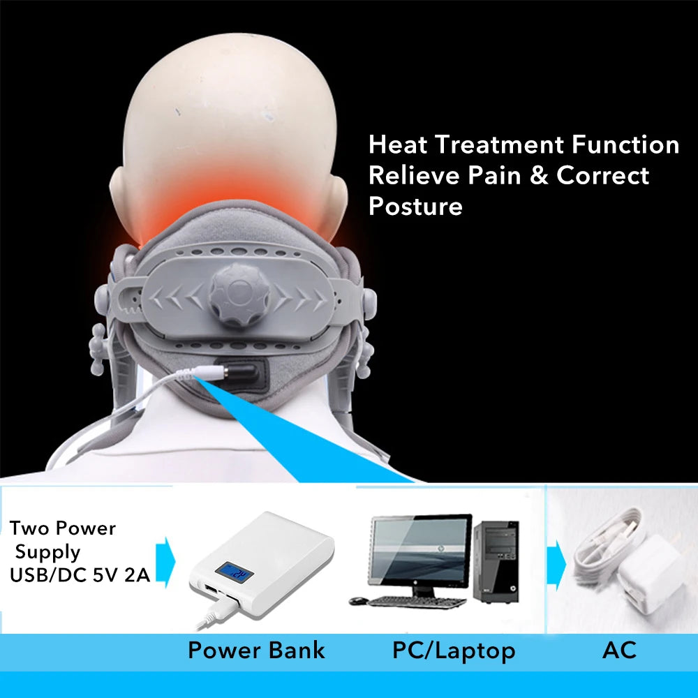 Medical Neck Traction Device Heating Inflatable Cervical Collar Correction Neck Retractor Cervical Collar Stretcher Corrector