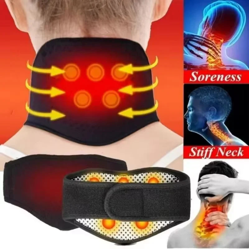 Self-Heating Neck Support Braces for Neck Pain Relief Stiffness 360 Degree Protection Adjustable Velcro Magnetic Therapy Belt