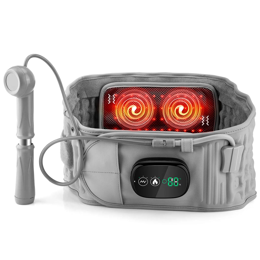 Infrared Heating Waist Massager Electric Belt Vibration USB Charge Red Light Hot Compress Lumbar Back Support Brace Relaxation