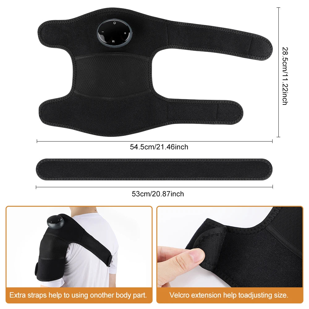 Heating Massage Support Brace 3 in 1 Electric Knee Shoulder Elbow Vibration Massage Belt Hot Compress Leg Joint Muscle Relax