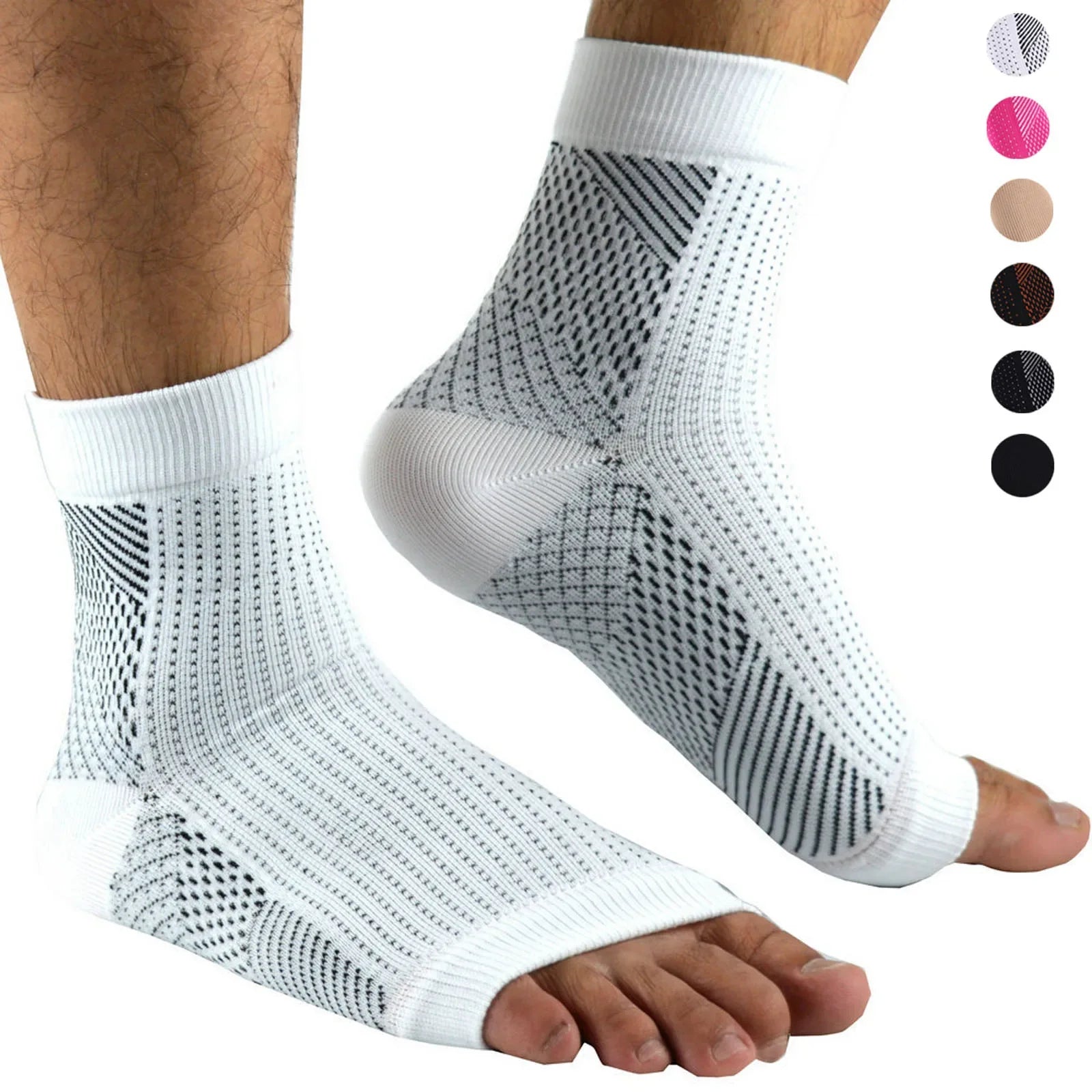 1pair Plantar Fasciitis Compression Socks Sports Ankle Support Brace Foot Pain Relief Heel Sleeve for Joint Pain Neuropathy
