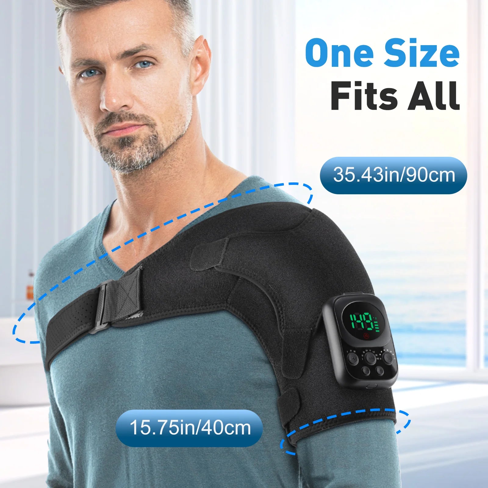 Electric Shoulder Brace for Men & Women, Shoulder Heated Pad Support Mobile Control, Joint Tendonitis Promote Blood Circulation