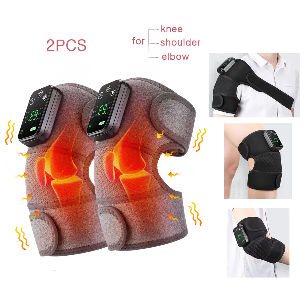 Electric Heating Knee Massager 2 in 1 Knee Elbow Knee Leg Thermal Vibration Massage Knee Blood Circulation Warmer Rechargeable