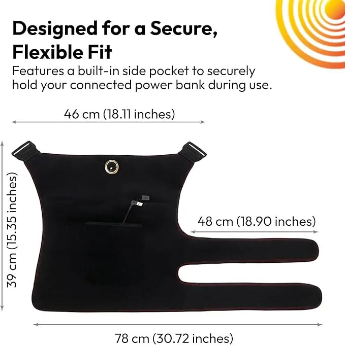 Electric Heating Cordless Heated Massage for Hip Sciatica Pain Relief Hip Heating Pad Support Brace with Hot Physical Therapy
