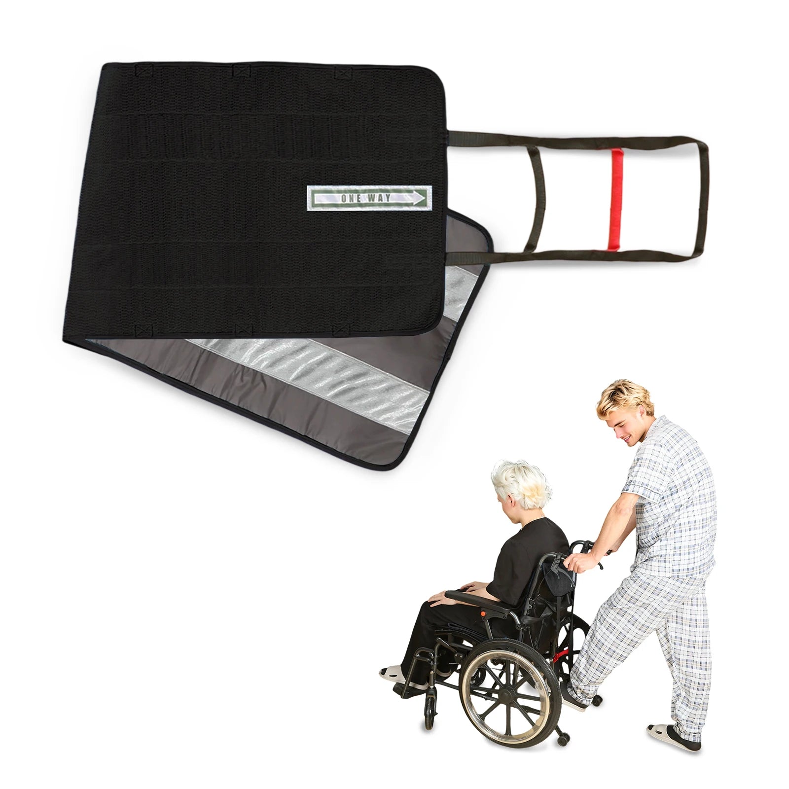 Ehucon One Way Transfer Support Seat Cushion with Handles,Non-Slip Fall Prevention Pad for Elderly 48.4"x16.7" Pack of 1 PC