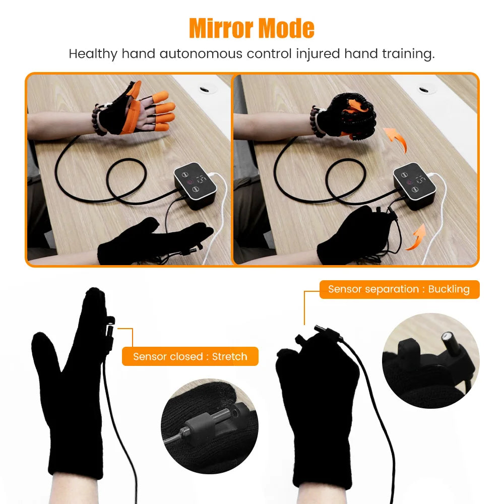 Heated Rehabilitation Robot Gloves Hemiplegia Stroke Physiotherapy Training Device Finger & Hand Function Workout Recovery Tool