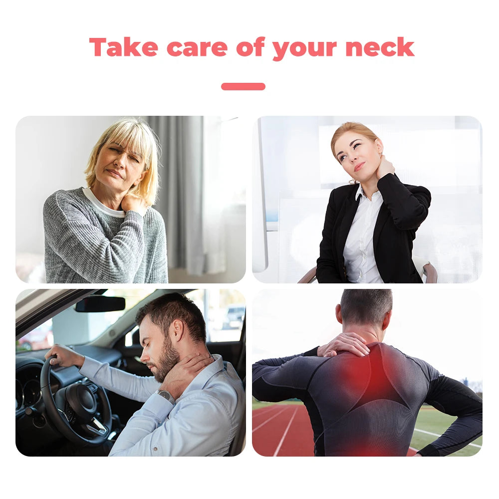 Self-Heating Neck Support Brace 19 Magnets Stone Cervical Massage for Relaxation and Warmth Pain Relief Support Belt Reusable