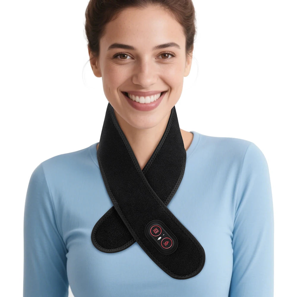 Heating Neck Brace 36pcs LED Beads 660&850nm Vibration Massage Neck Massager Neck Care Cervical Spine Warming Brace Belt