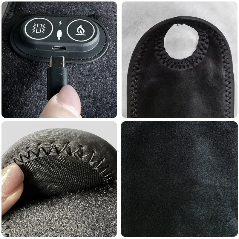 Cordless Wrist Heating Pad Vibration Massage Heated Wrist Brace Left Right Hand  Women Men 3 Heat Vibration Levels Rechargeable