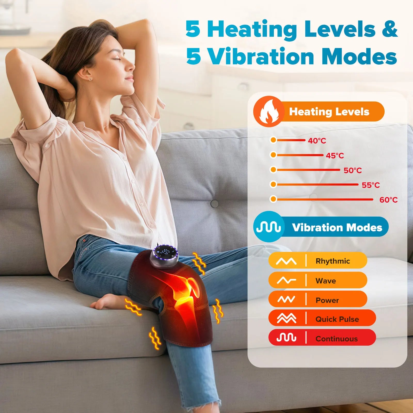 Thermal Shoulder Massager for Knee Shoulder Elbow Heated Brace Wireless Support Brace Belt Knee Pad Blood Circulation Protector